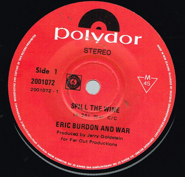 Eric Burdon And War* : Spill The Wine / Magic Mountain (7", Single)