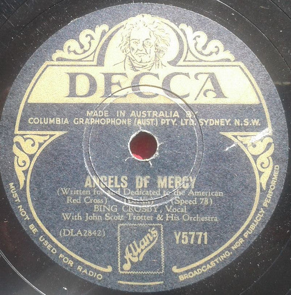 Bing Crosby With John Scott Trotter And His Orchestra : Miss You / Angels Of Mercy (Shellac, 10")