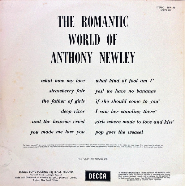 Anthony Newley : The Romantic World Of Anthony Newley (LP, Comp)
