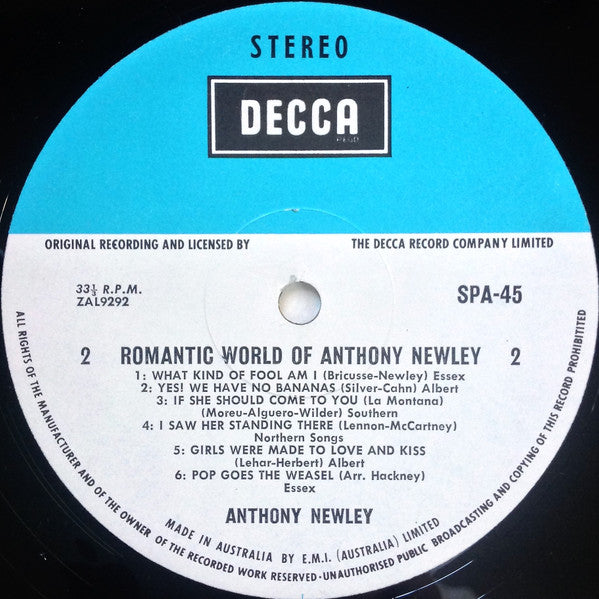 Anthony Newley : The Romantic World Of Anthony Newley (LP, Comp)