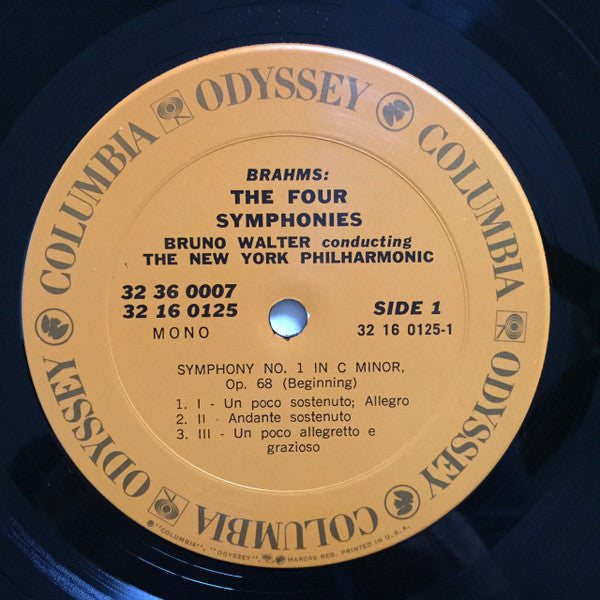Johannes Brahms, Bruno Walter, The New York Philharmonic* : The Four Symphonies (Box + 3xLP, Comp, Mono)
