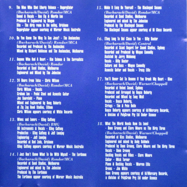 Various : To Hal And Bacharach (CD, Album, Comp)