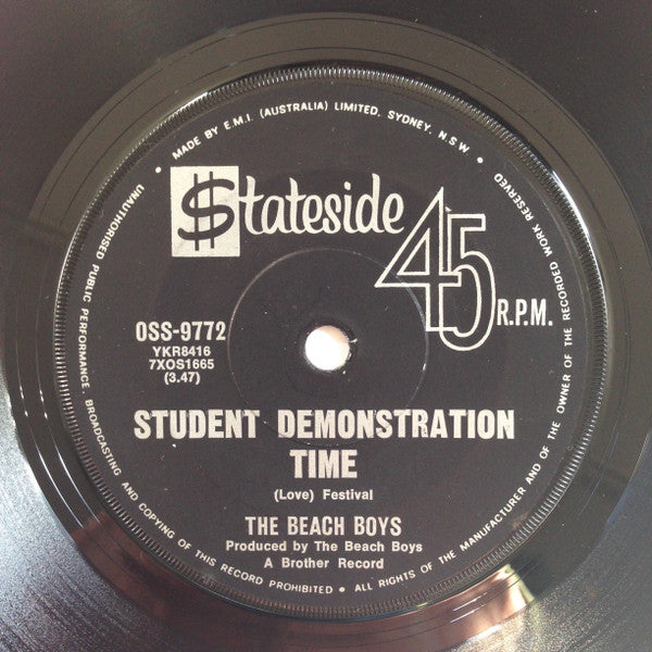The Beach Boys : Student Demonstration Time (7", Single)