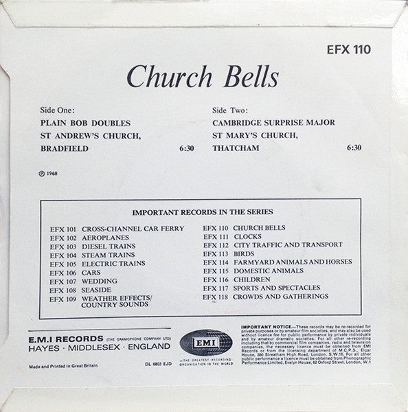 No Artist : Church Bells (7", EP)