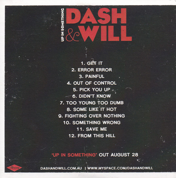 Dash & Will : Up In Something (CDr)