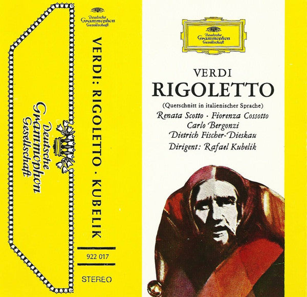 Verdi* - Renata Scotto, Fiorenza Cosotto*, Carlo Bergonzi, Dietrich Fischer-Dieskau Dirigent Rafael Kubelik : Rigoletto (Cass, Album)