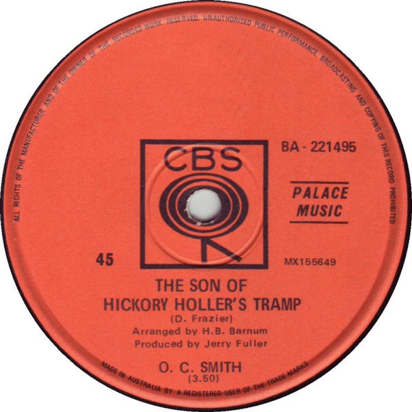 O.C. Smith* : The Son Of Hickory Holler's Tramp (7", Single)
