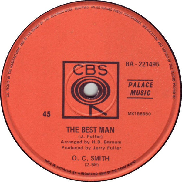 O.C. Smith* : The Son Of Hickory Holler's Tramp (7", Single)