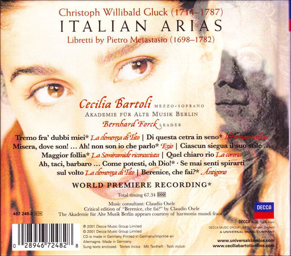 Cecilia Bartoli, Christoph Willibald Gluck : Italian Arias (CD, Album, Uni)