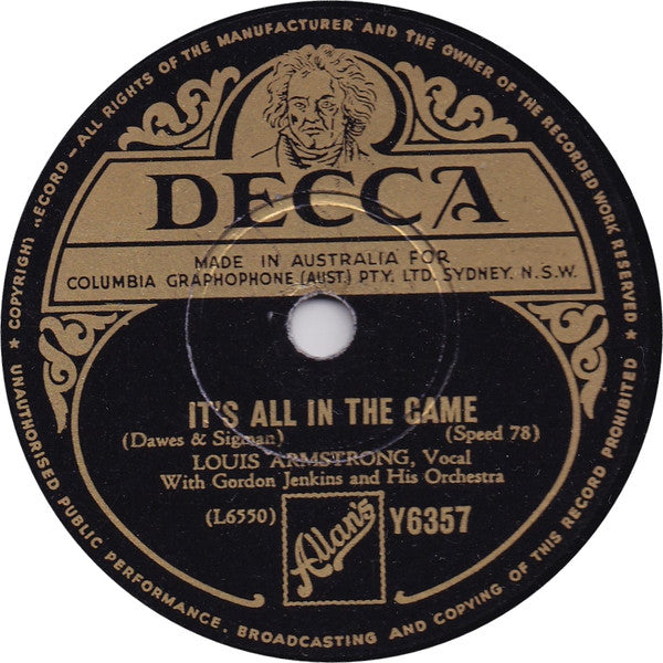 Louis Armstrong : It's All In The Game / I Get Ideas (Shellac, 10")