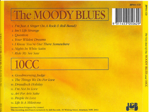 The Moody Blues, 10cc : The Very Best Of The Moody Blues and 10CC (CD, Comp)