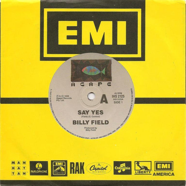 Billy Field : Say Yes (7", Single)