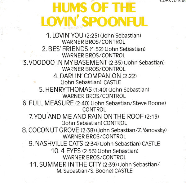 The Lovin' Spoonful : Hums Of The Lovin' Spoonful (CD, Album)