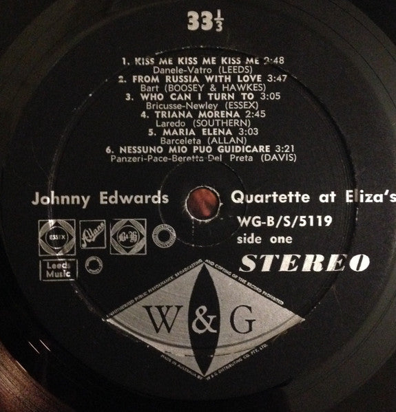 The Johnny Edwards Quartet : Playing It By Ear At Eliza's (LP, Album)