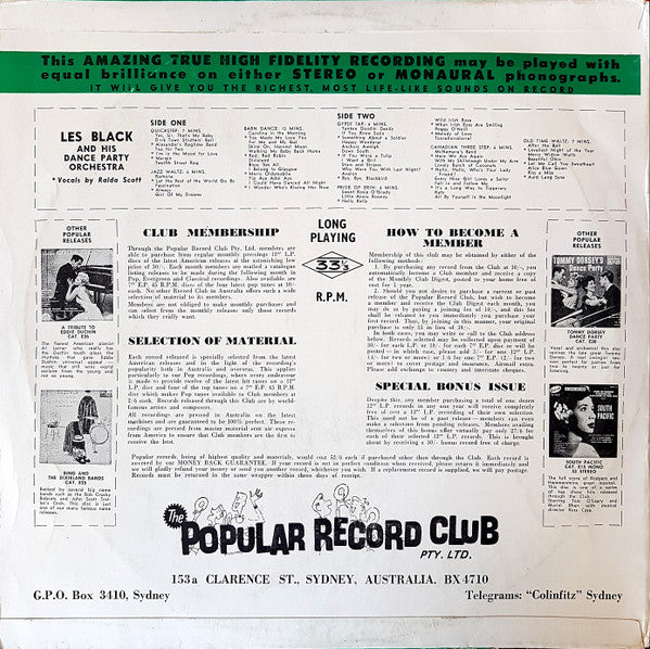 Les Black And His Dance Party Orchestra : Les Black And His Dance Party Orchestra (LP, Club)
