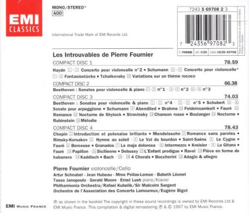 Pierre Fournier : Les Introuvables (4xCD, Comp, Mono, RE, RM)