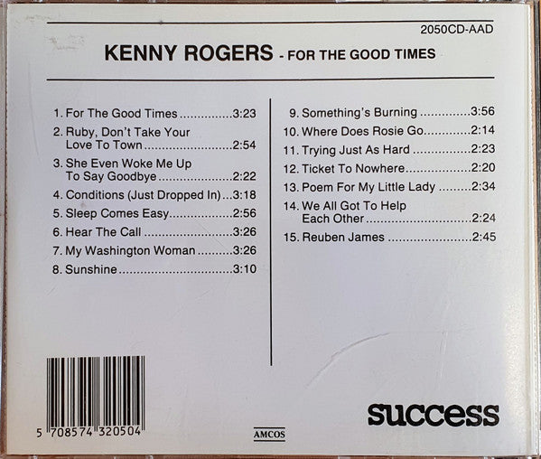 Kenny Rogers : For The Good Times - Greatest Hits (CD, Comp)