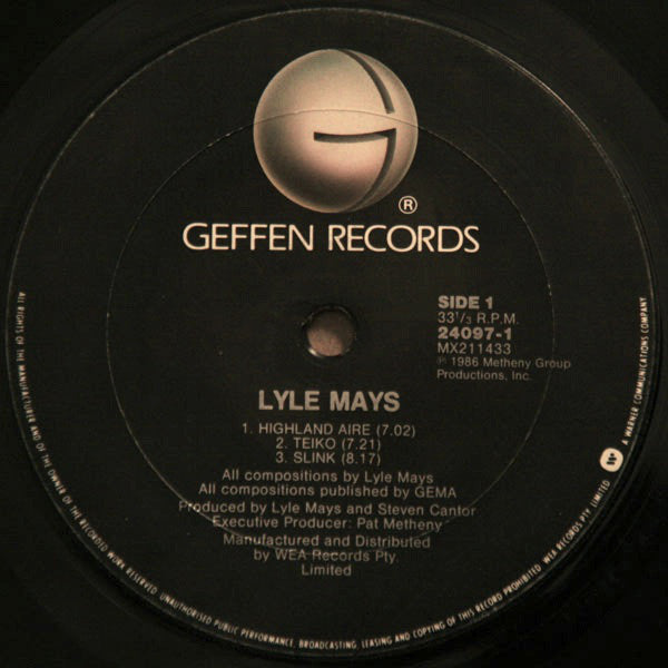 Lyle Mays : Lyle Mays (LP, Album)