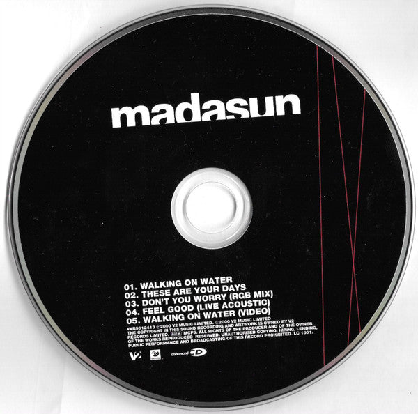Madasun : Walking On Water (CD, Single, Enh)
