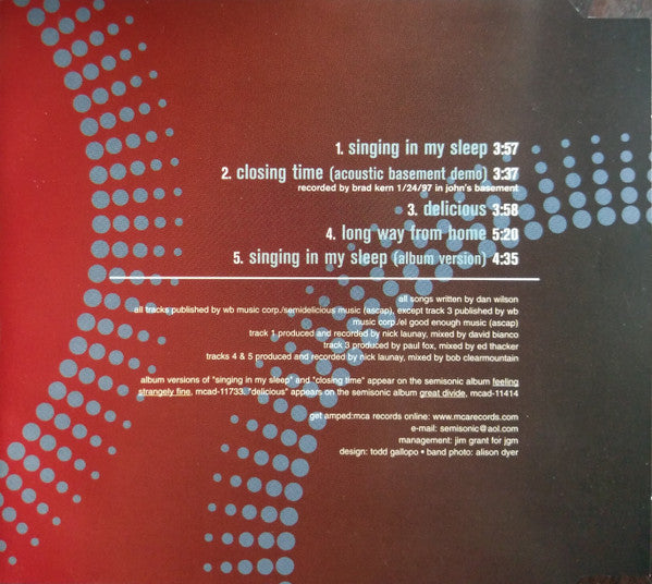 Semisonic : Singing In My Sleep (CD, Single)