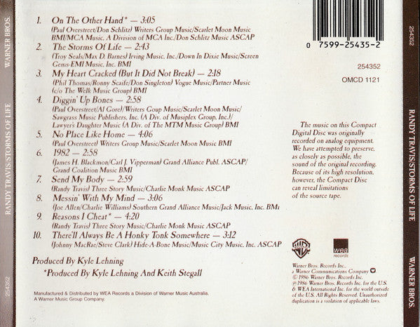 Randy Travis : Storms Of Life (CD, Album, RE, RM)