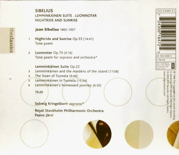 Solveig Kringelborn*, Royal Stockholm Philharmonic Orchestra*, Paavo Järvi - Sibelius* : Lemminkäinen Suite . Luonnotar . Nightride And Sunrise (CD, Album, RE)