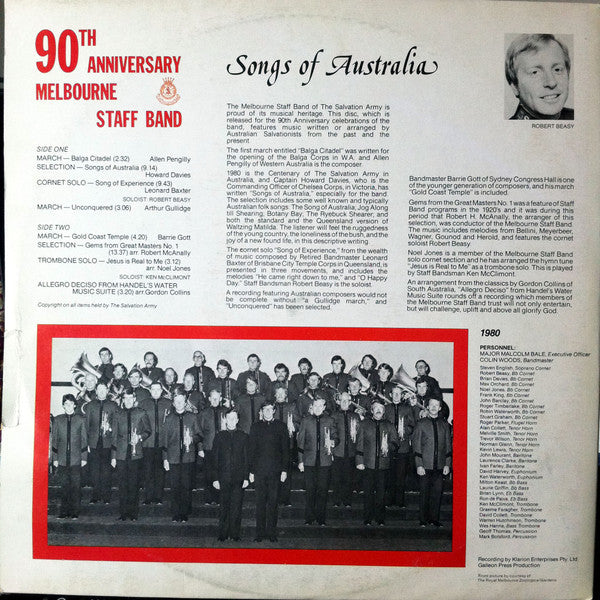 The Melbourne Staff Band* Conducted By Colin Woods : Songs Of Australia (LP, Album, Gat)