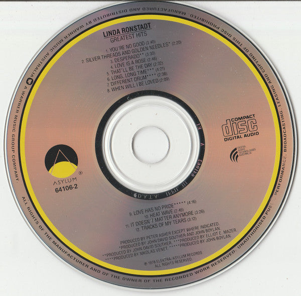 Linda Ronstadt : Greatest Hits (CD, Comp, RE)