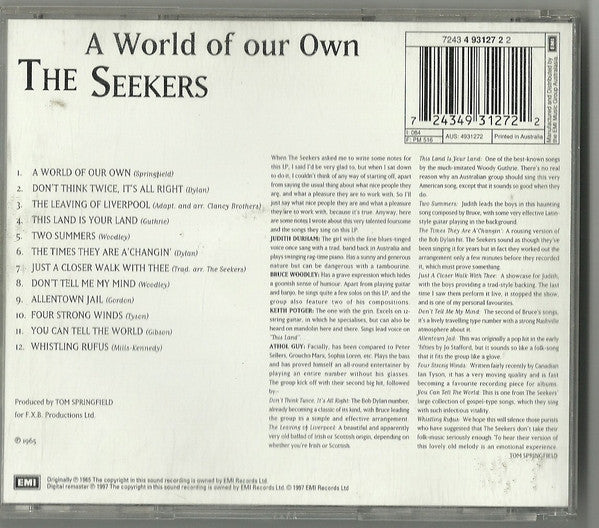 The Seekers : A World Of Our Own (CD, Album, Mono, RM)