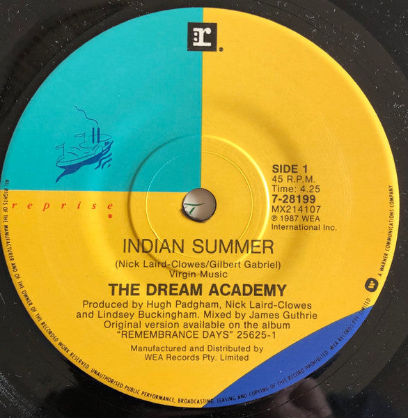 The Dream Academy : Indian Summer (7", Single)