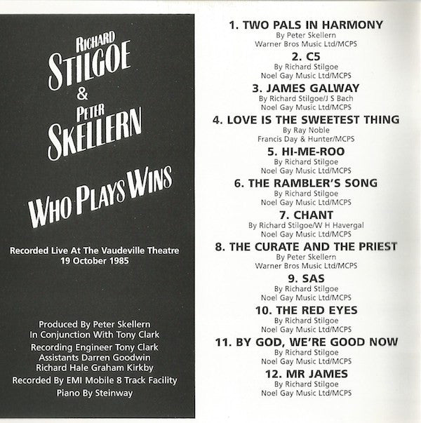Stilgoe & Skellern : Who Plays Wins (CD, Album)