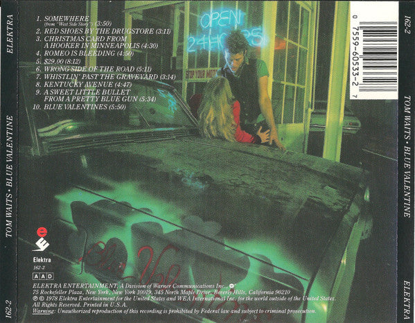 Tom Waits : Blue Valentine (CD, Album, RE, RP, ARC)