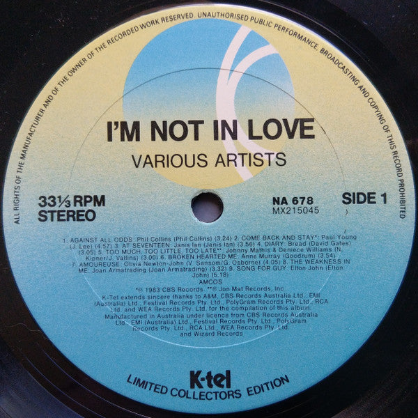 Various : I'm Not In Love (LP, Comp)