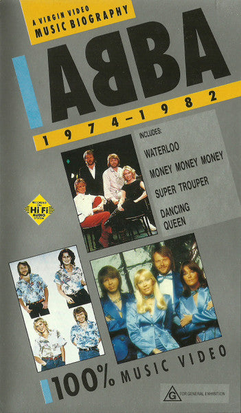 ABBA : A Virgin Video Music Biography ABBA 1974-1982 (VHS, Comp, PAL, Hi )