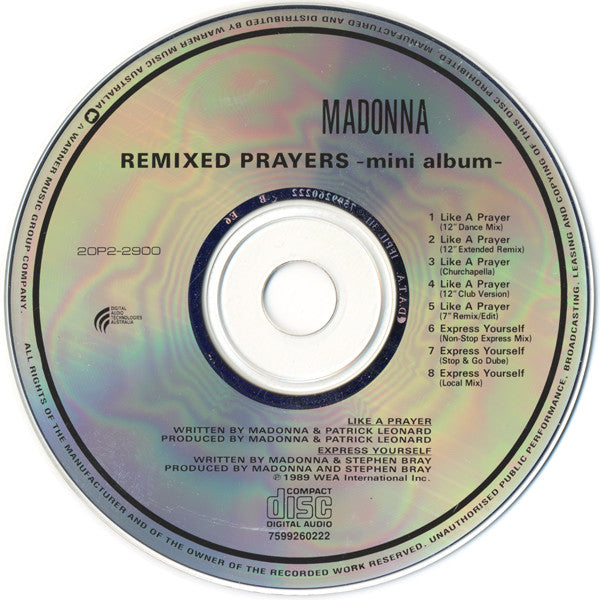 Madonna : Remixed Prayers (CD, MiniAlbum, RE)