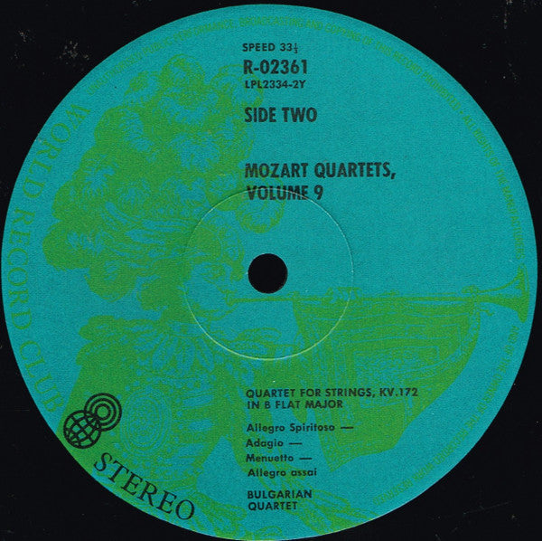 Mozart*, The Bulgarian State String Quartet* : String Quartets: Vol. 9 - F Major, K.590; B Flat Major, K.172 (LP, Album, Club)