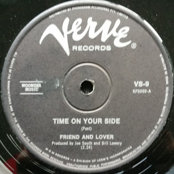 Friend And Lover : Time On Your Side / Reach Out Of Darkness (7", Single)