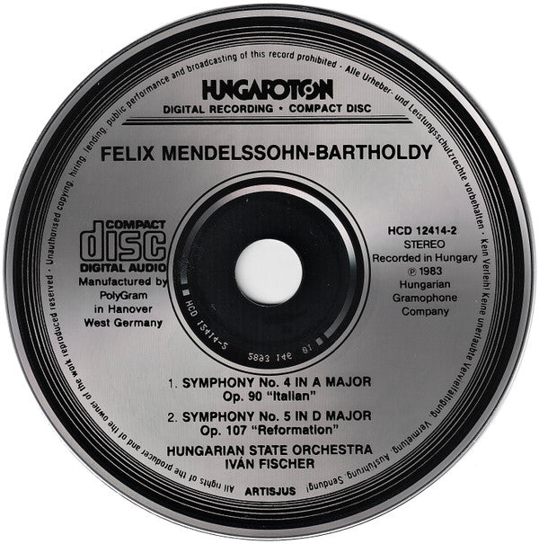 Mendelssohn* - Hungarian State Orchestra, Iván Fischer* : Symphony No.4 «Italian» / Symphony No.5 «Reformation» (CD, Album)