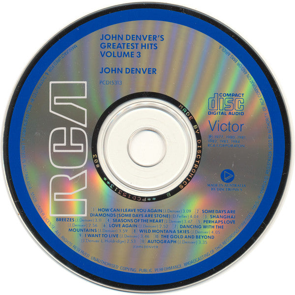 John Denver : Greatest Hits - Volume 3 (CD, Comp)