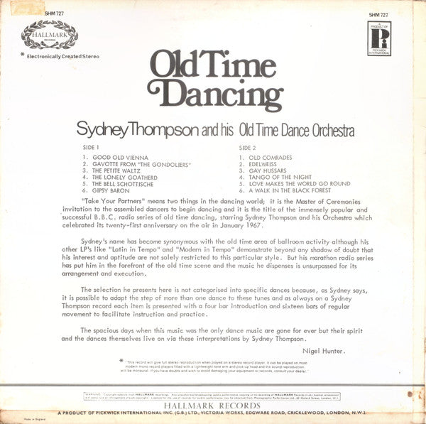 Sydney Thompson And His Old Time Dance Orchestra* : Old Time Dancing (LP)