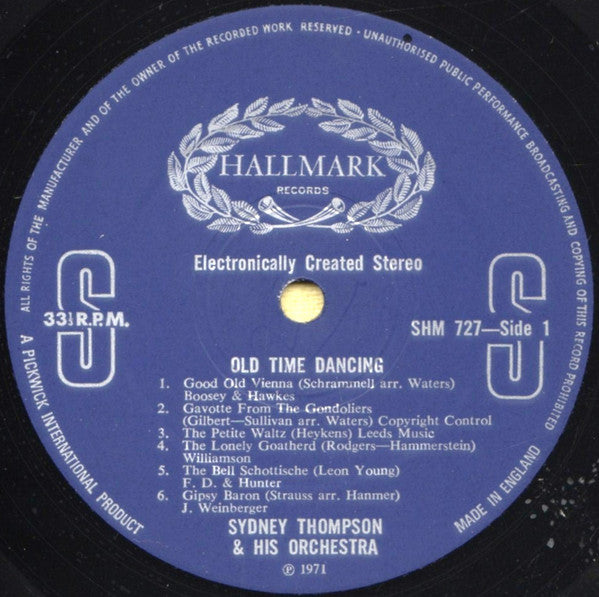 Sydney Thompson And His Old Time Dance Orchestra* : Old Time Dancing (LP)