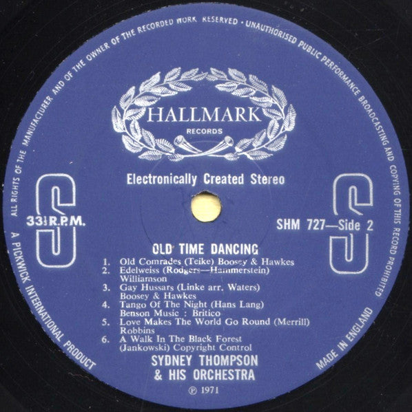 Sydney Thompson And His Old Time Dance Orchestra* : Old Time Dancing (LP)