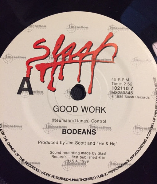 BoDeans : Good Work (7", Single)