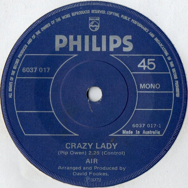 Air (11) : Crazy Lady (7", Single, Mono)