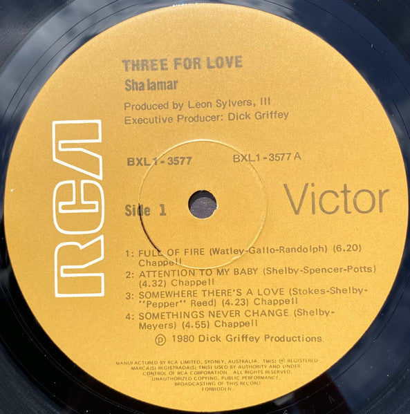 Shalamar : Three For Love (LP, Album)
