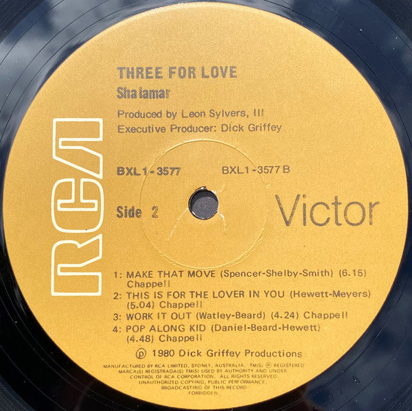 Shalamar : Three For Love (LP, Album)