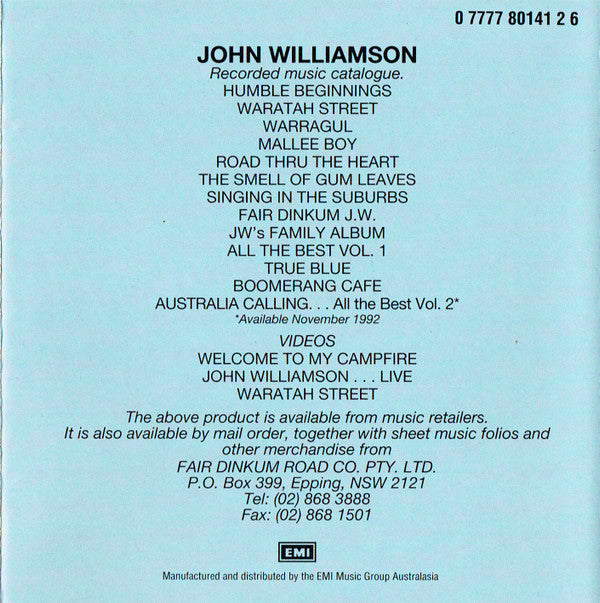 John Williamson : Mallee Boy (CD, Album, RE)