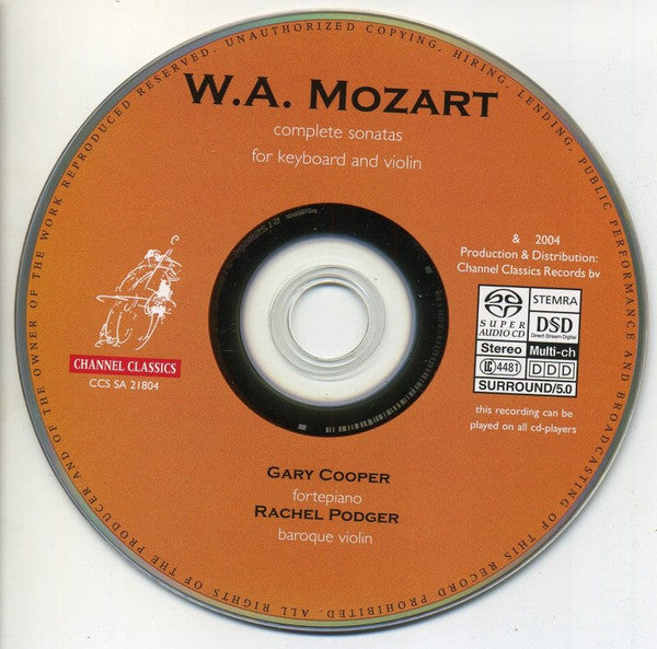 Gary Cooper (2), Rachel Podger, W.A. Mozart* : Complete Sonatas For Keyboard And Violin Volume 1 (SACD, Hybrid, Multichannel)