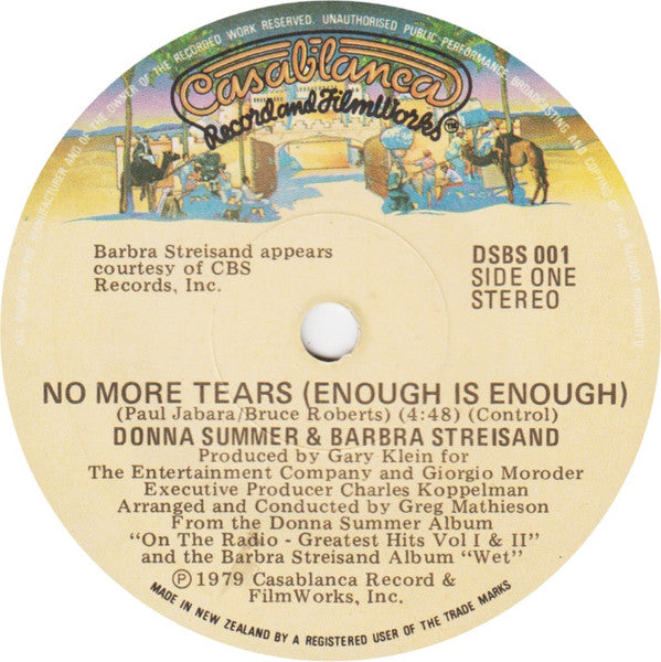 Barbra Streisand & Donna Summer : No More Tears (Enough Is Enough) (7", Single)