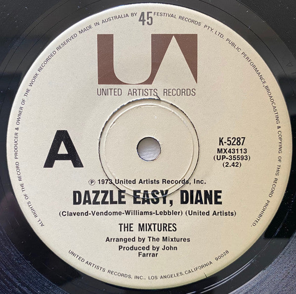 The Mixtures : Dazzle Easy, Diane (7", Single)
